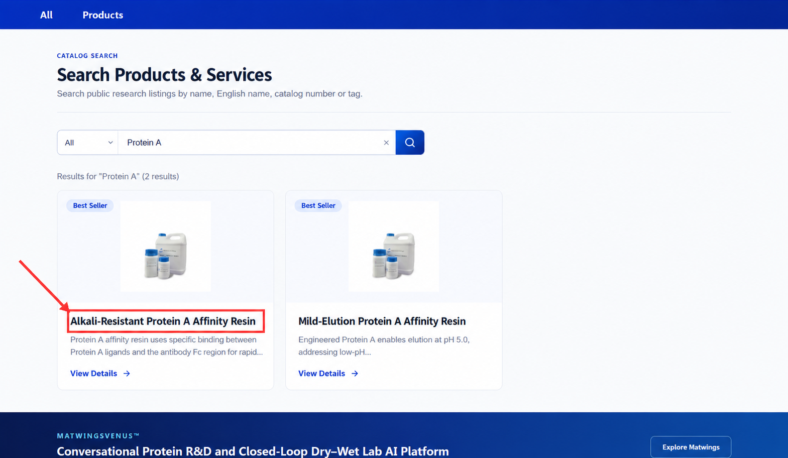 Product search results for the keyword Protein A