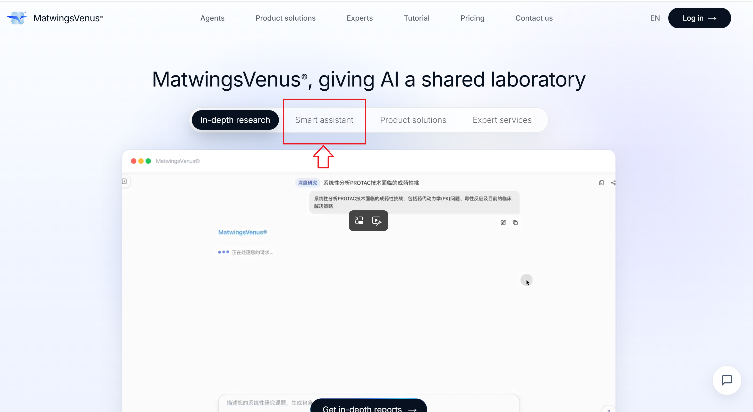 Entering the agent from the MatwingsVenus home page