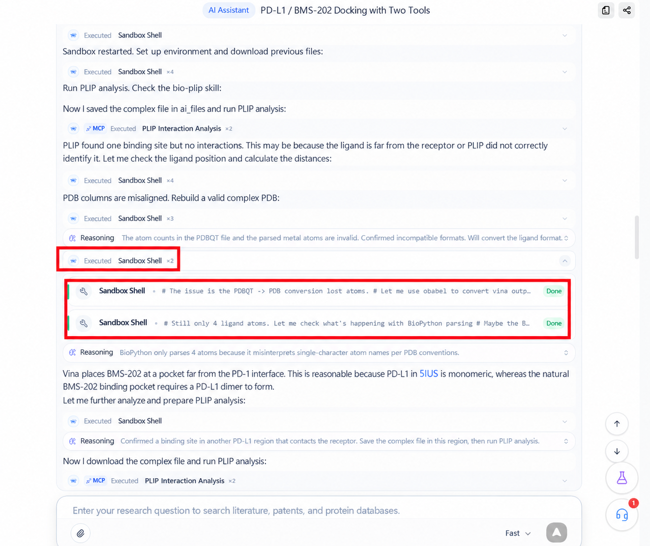 Expanding grouped tool call records