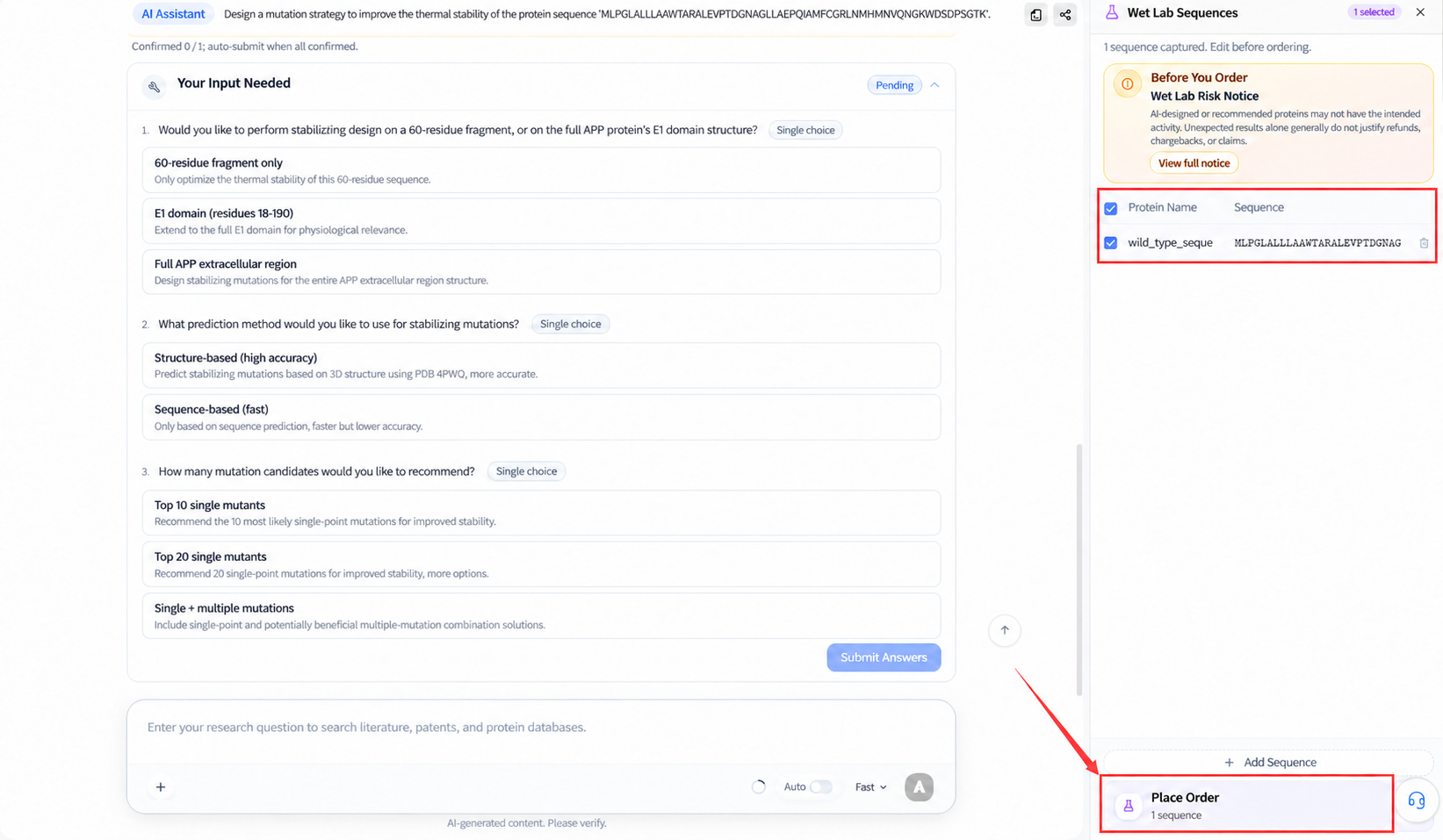 Checking and selecting sequences captured from the conversation