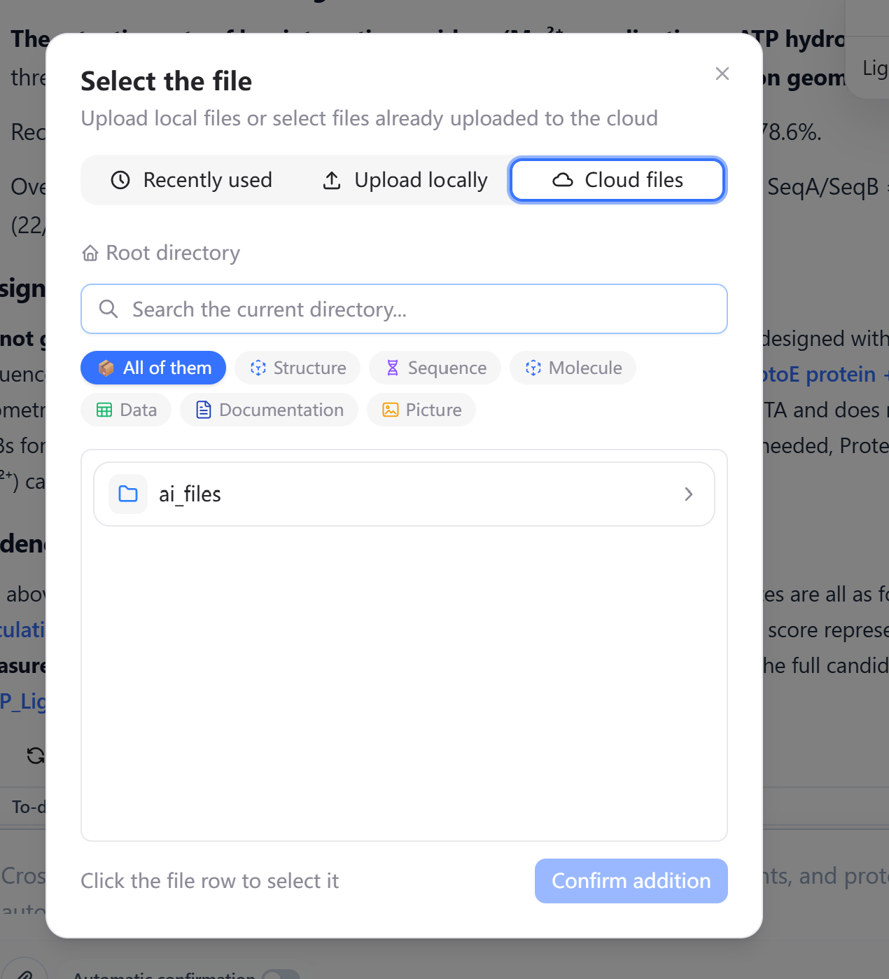 The cloud files tab and unified preview
