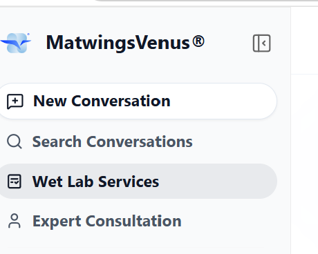 The wet-lab services entry in the left navigation